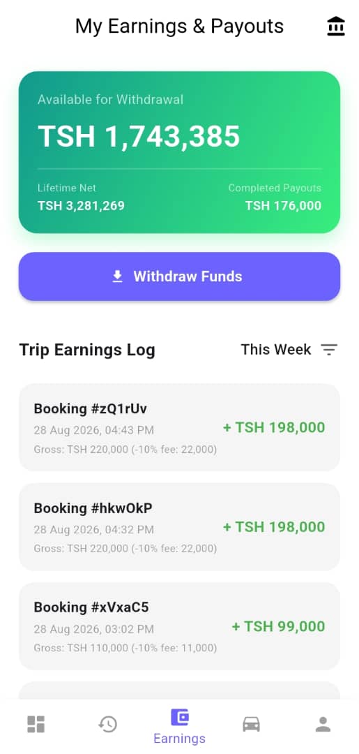 Driver App Screen 2